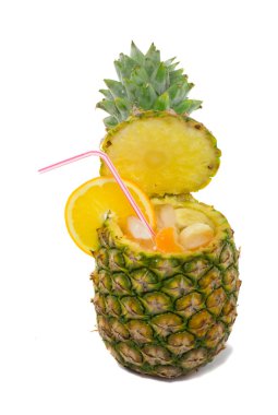 Cocktail with pineapple as cup 2 clipart