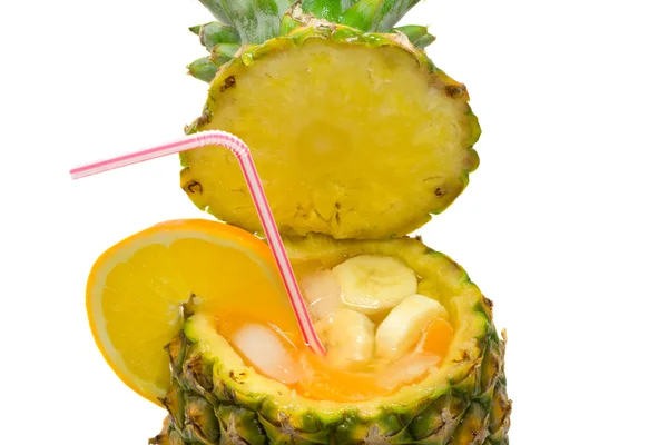 Koktejl s ananasem, jako pohár 3 — Stock fotografie