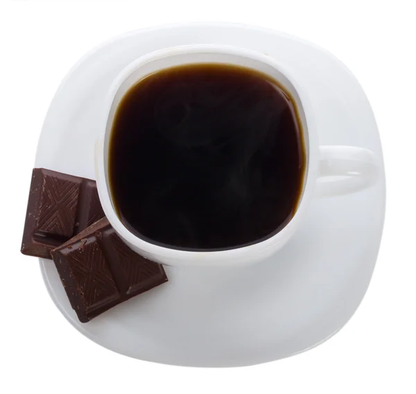 杯咖啡与巧克力棒 — 图库照片