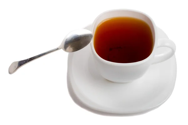 Cup of rooibos tea with spoon — Stock Photo, Image