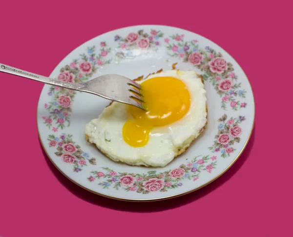 stock image Fried egg with fork