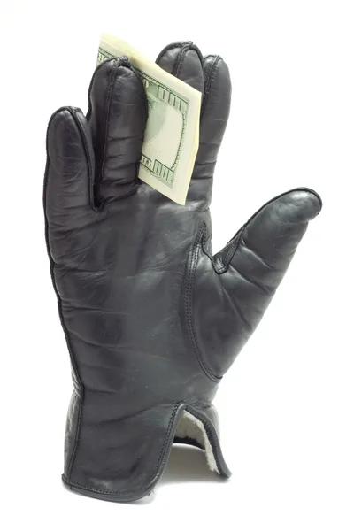 stock image Glove with dollars