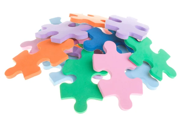 Heap of puzzle blocks — Stock Photo, Image