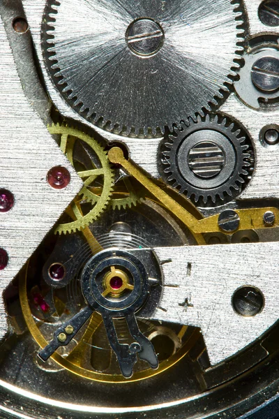 Макрос годинниковим механізмом — стокове фото