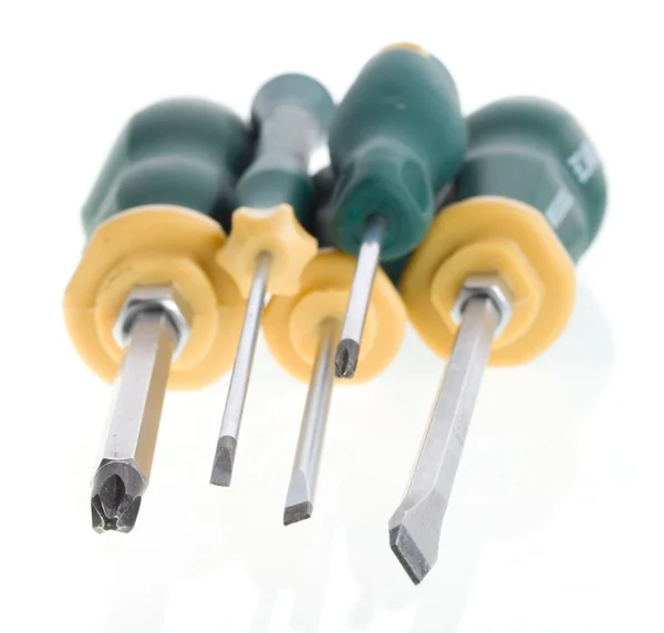 Many screwdrivers isolated — Stock Photo, Image