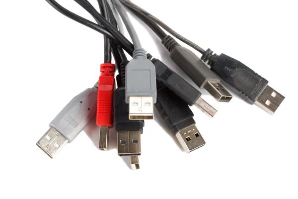 Muitos cabos USB — Fotografia de Stock