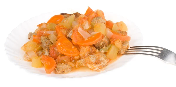 Carne con verduras en el plato —  Fotos de Stock