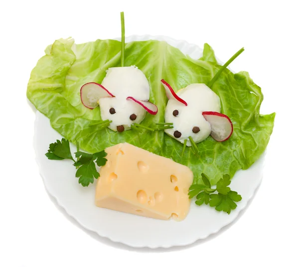 Mouse and cheese — Stock Photo, Image