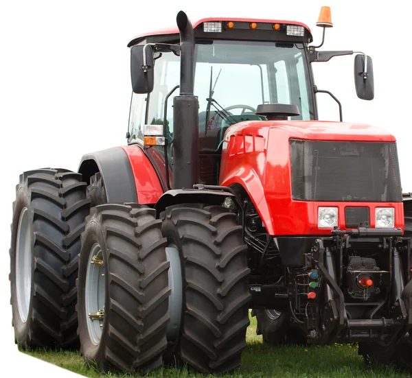 Nya röda traktorn med dubbla hjul — Stockfoto