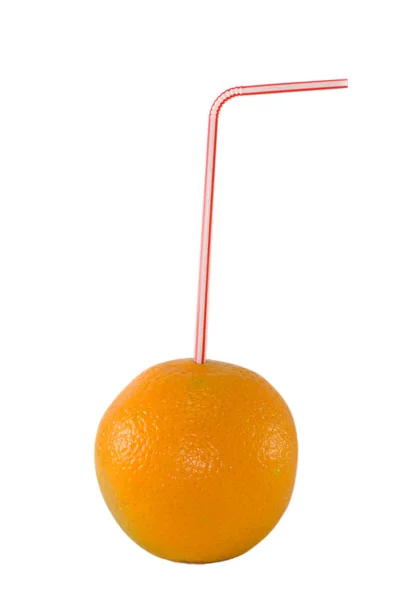 stock image Orange with straw