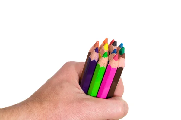 Ołówki w ręce 2 — Zdjęcie stockowe