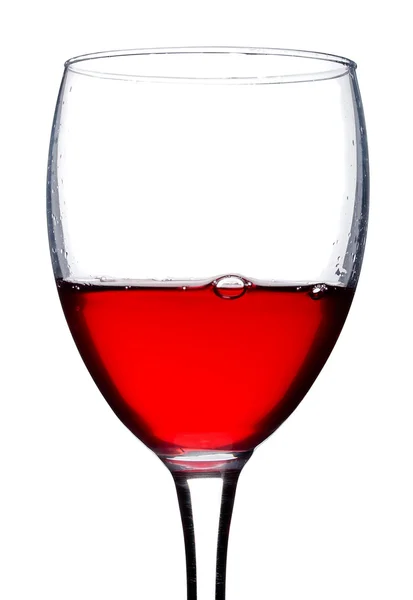 Red currant wine in glass with bubble — Stock Photo, Image
