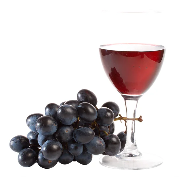 Vino tinto y uvas — Foto de Stock