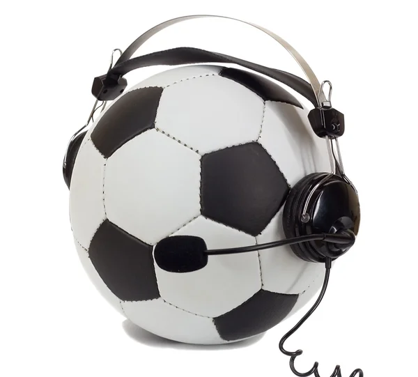 Μπάλα στα ακουστικά ως commentato — Φωτογραφία Αρχείου