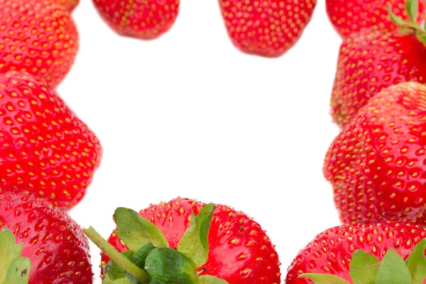 Strawberries as frame — Stock Photo, Image