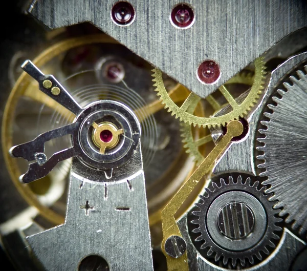 stock image Super macro clock mechanism 1