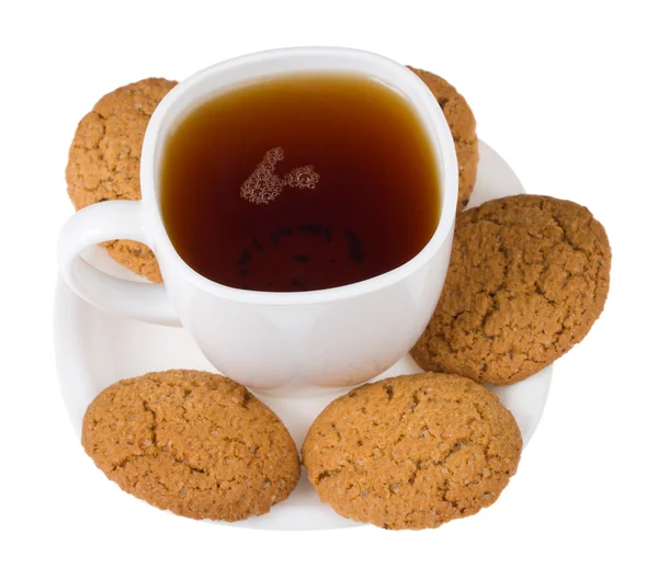 stock image Tea with five cookies