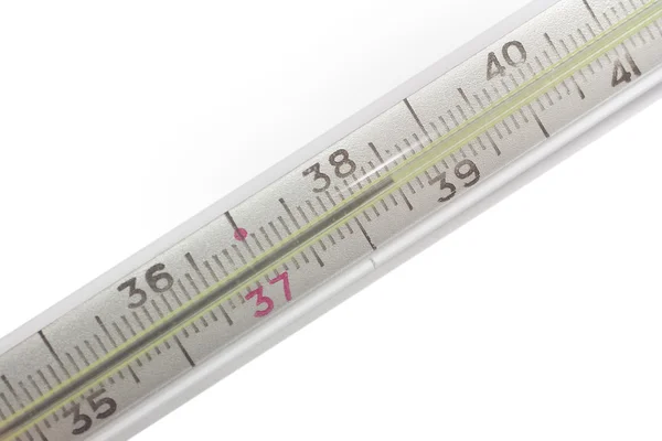 Termómetro muestran alta temperatura — Foto de Stock
