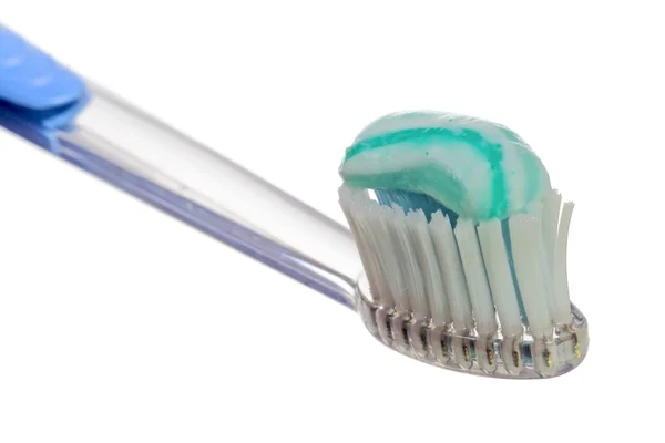 Zubní kartáček připraven k čištění — Stock fotografie