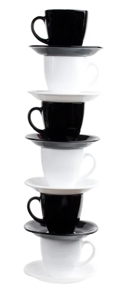 Tower from six coffee cups — Stock Photo, Image