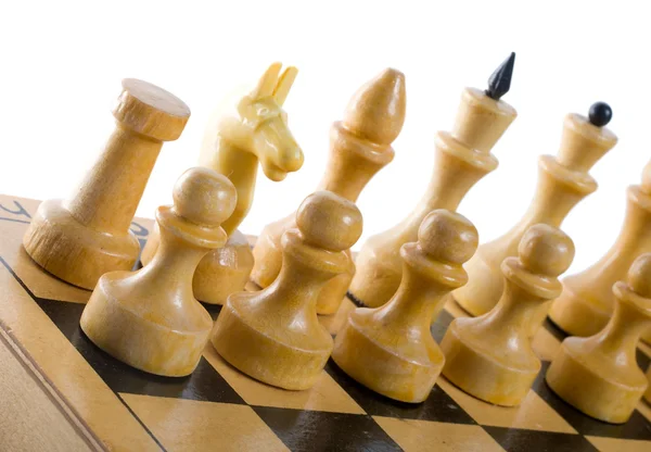 Białe figury szachowe — Zdjęcie stockowe