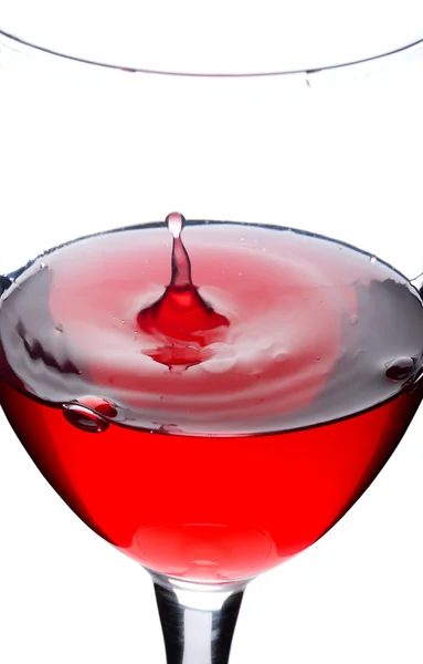 Vin de groseille rouge avec éclaboussures — Photo