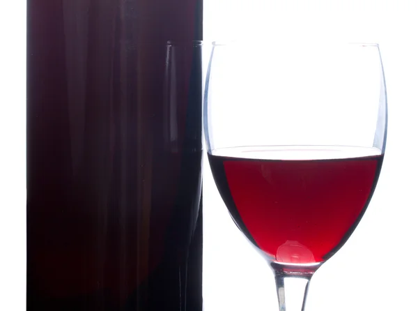 Κρασί σε ποτήρι και η φιάλη — Φωτογραφία Αρχείου