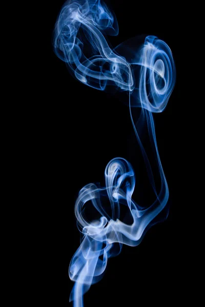Abstract blue smoke on black — Stock Photo, Image
