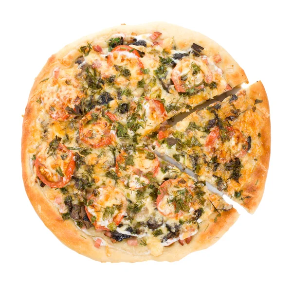 Büyük orman mantarlı pizza — Stok fotoğraf