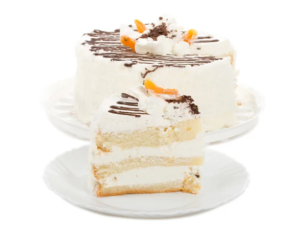 Biscuit cake with cream — Stock Photo, Image