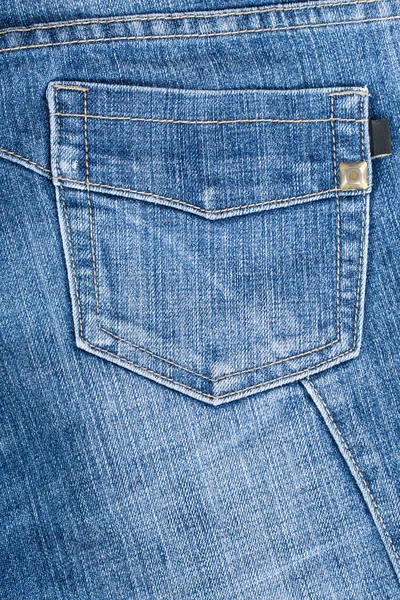 蓝色牛仔裤裤袋纹理 — 图库照片