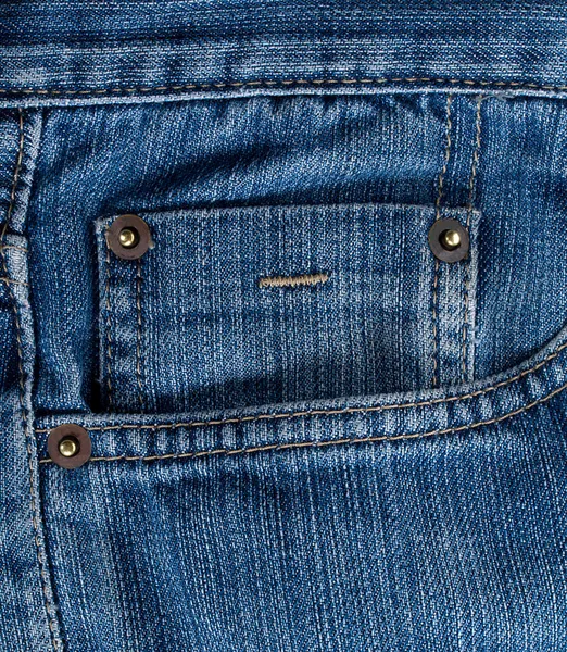 Blue Jeans Textur mit Tasche — Stockfoto