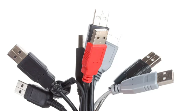Bunch of usb cables — Stock Photo, Image