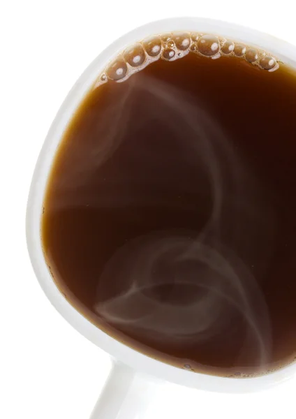 Close-up cup of coffee with vapor — Stock Photo, Image