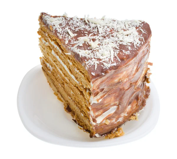 Close-up pedaço de bolo de mel caseiro — Fotografia de Stock