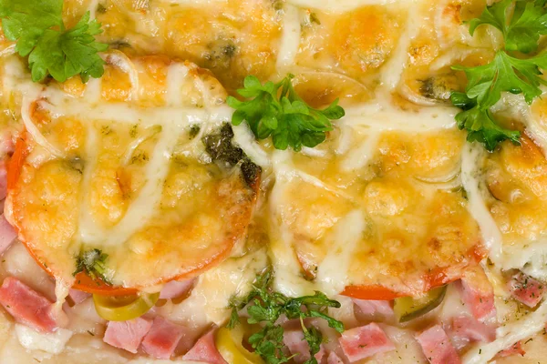 Pizza close-up au jambon — Photo