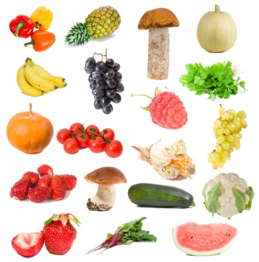 Fruits and vegetables collection clipart