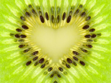 Green heart from kiwi clipart