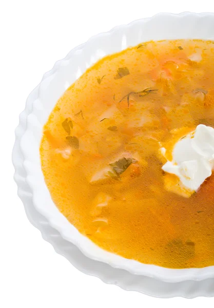 Крупним планом суп з капусти — стокове фото