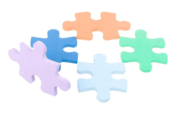 Cinco blocos de puzzle — Fotografia de Stock