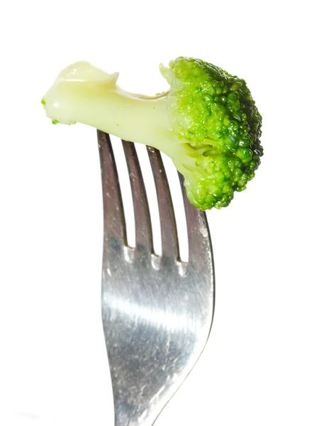 Fork with broccoli — Stock Photo, Image