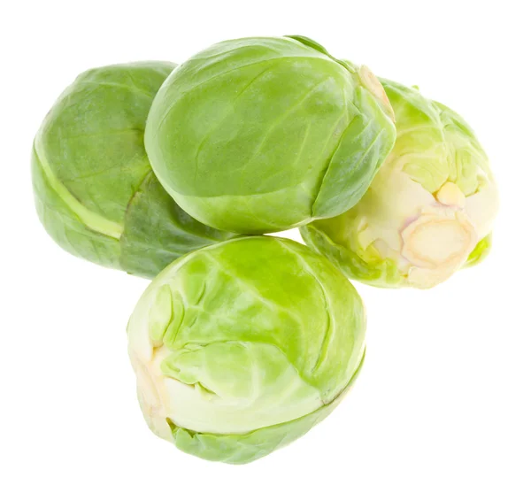 Four brussels sprout in pyramid — Stock Photo, Image