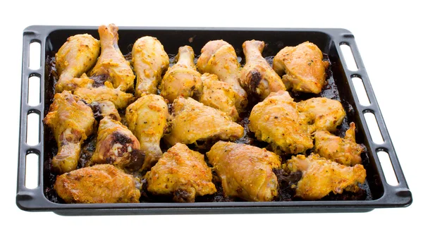 stock image Fried chicken meat on baking sheet