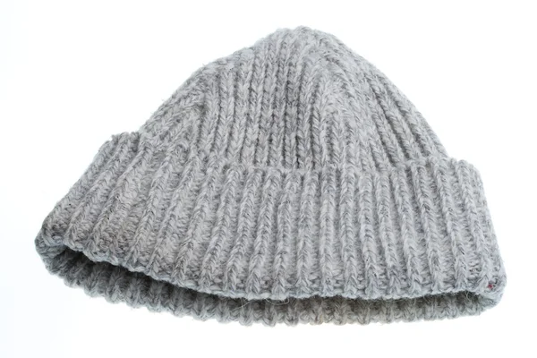 Šedé vlněné zimní čepice — Stock fotografie