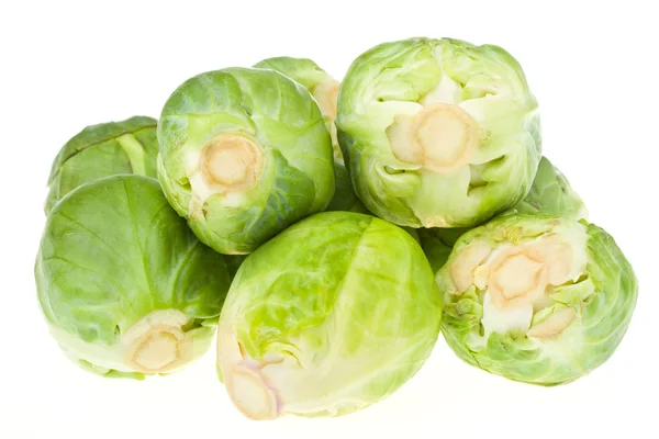 Heap of brussels sprouts isolated — Stock Photo, Image