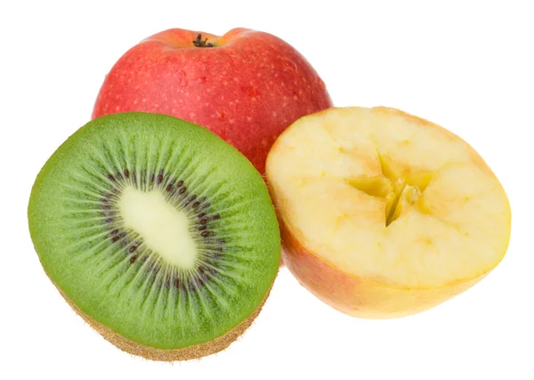 Kiwi y manzanas aisladas —  Fotos de Stock