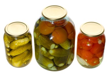 Jars with vegetables clipart