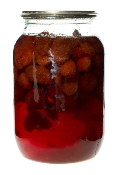 딸기 잼 병 — 스톡 사진