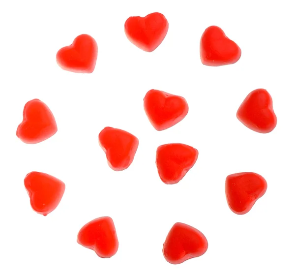 Muchas jaleas de frutas en forma de corazón Imagen de archivo