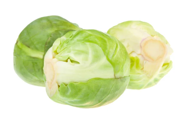 Three brussels sprouts — Stock Photo, Image